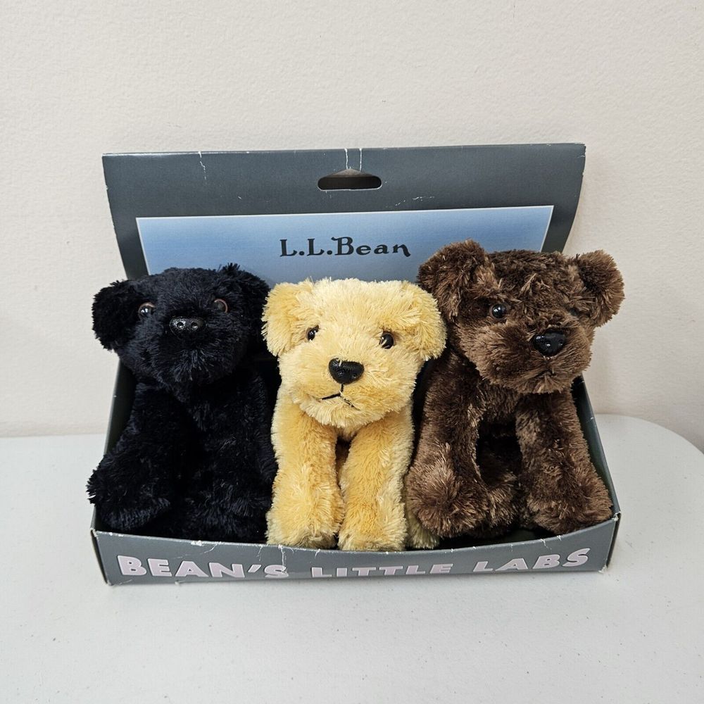 Vintage Mary‎ Meyer LL Bean Bean's Little Labs Plush Set Of 3 Puppies Labs